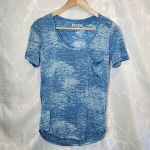 Decree Pullover Tee Women's M Blue Semi-Sheer Scoop Neck Lightweight One Pocket‎
